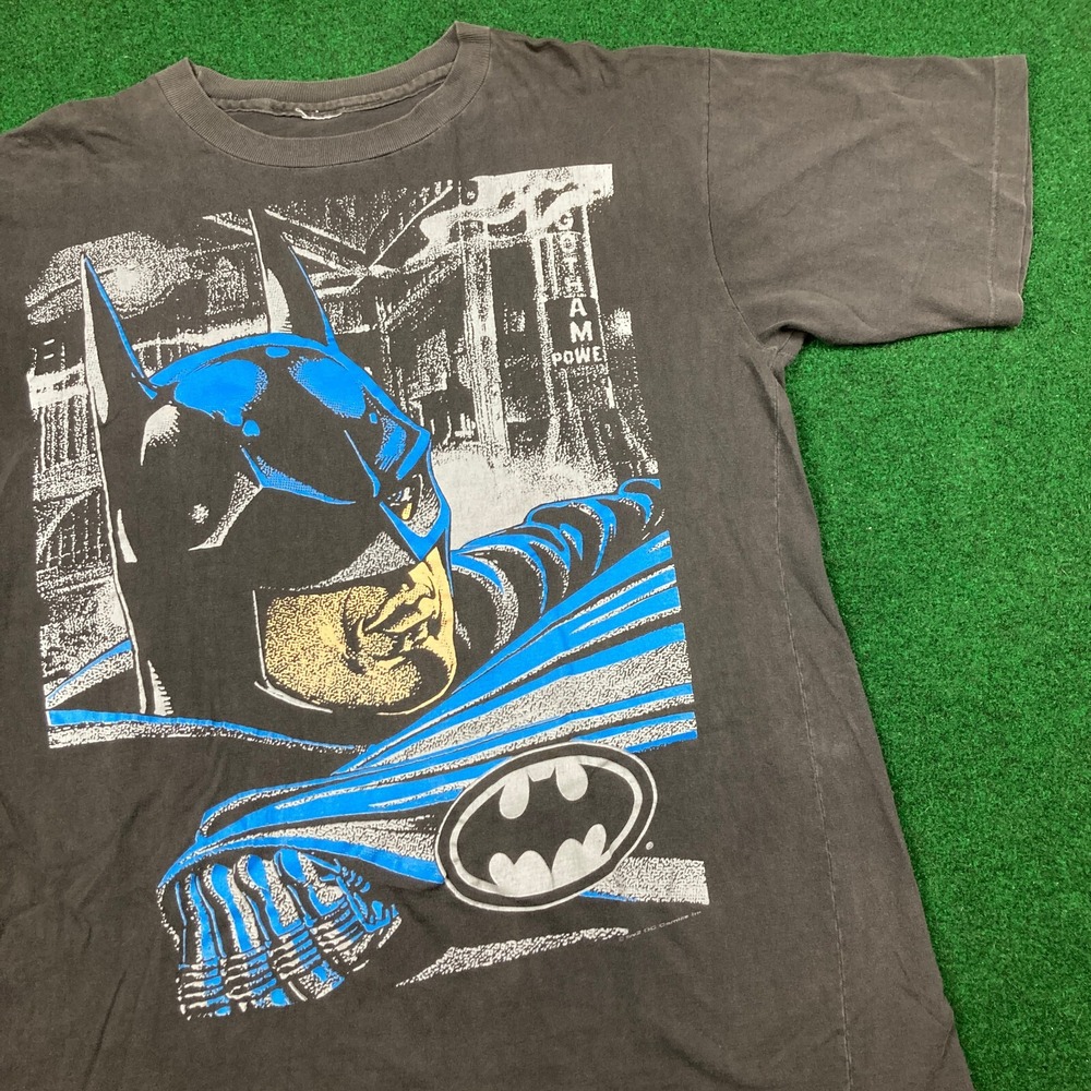 Vintage Batman Shirt Mens L Black 1992 Batman DC Comics Single Stitch 90s USA
